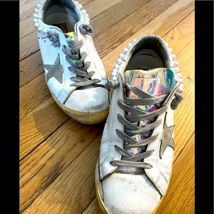 Golden Goose Superstar Special Limited Edition Iridescent Tongue and Pearl Trim